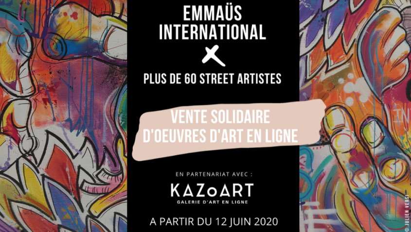 vente-solidaire-street-art-kazoart-emmaus-international